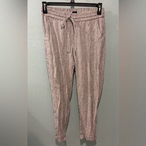 J.Crew Womens Striped Linen Blend Pull On Pants Sz 4 Beach Coastal vacation